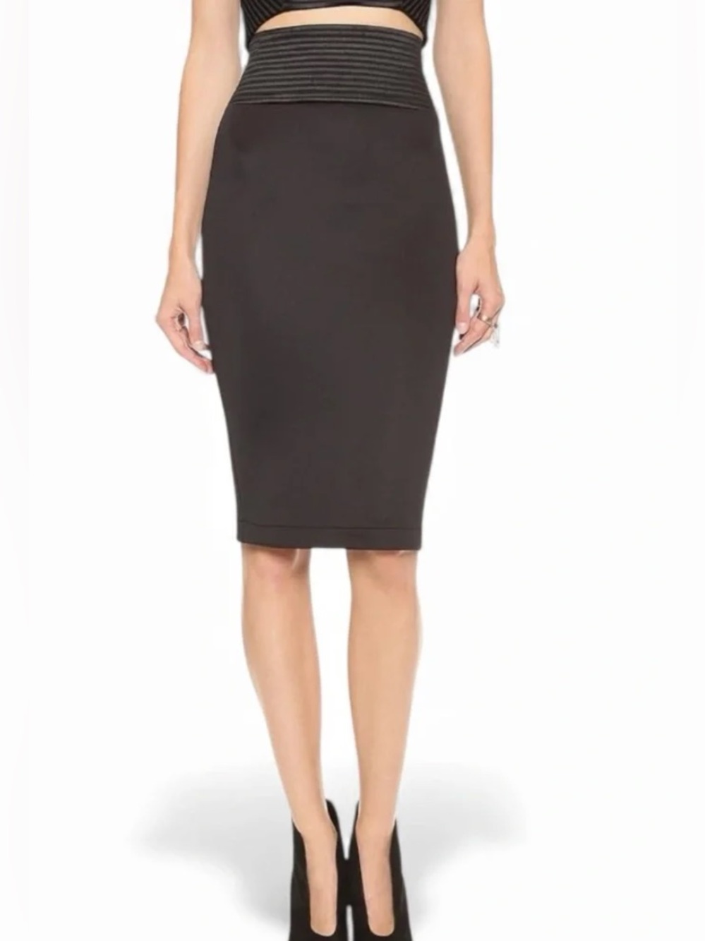Robert Rodriguez Black High-Waisted Scuba Pencil Skirt - Size 4